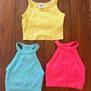 Aerie and Pink Tank Tops - Yellow, Pink, and Blue